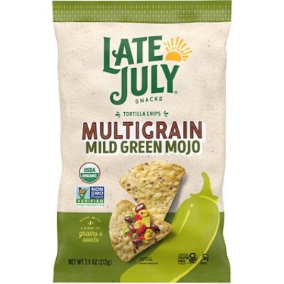 LATE JULY Snacks Mild Green Mojo Tortilla Chips - 7.5 Oz - Image 1