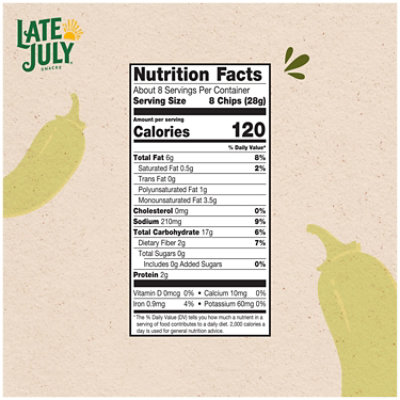 LATE JULY Snacks Mild Green Mojo Tortilla Chips - 7.5 Oz - Image 4