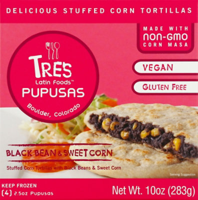 Tres Latin Foods Black Bean & Sweet Corn Pupusas - 4-2.5 Oz - Image 2