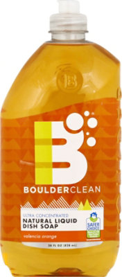 Boulder Clean Dish Soap Liquid Valencia Orange Bottle - 28 Fl. Oz. - Image 2