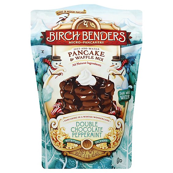 Birch Benders Pancake & Waffle Mix Double Chocolate Peppermint Bag - 16 Oz