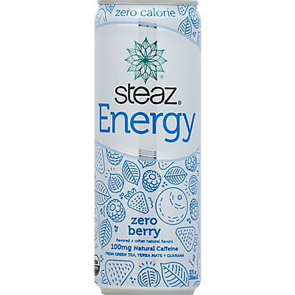 steaz Energy Green Tea Organic Berry Zero Calorie - 12 Fl. Oz. - Image 2