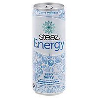 steaz Energy Green Tea Organic Berry Zero Calorie - 12 Fl. Oz. - Image 1