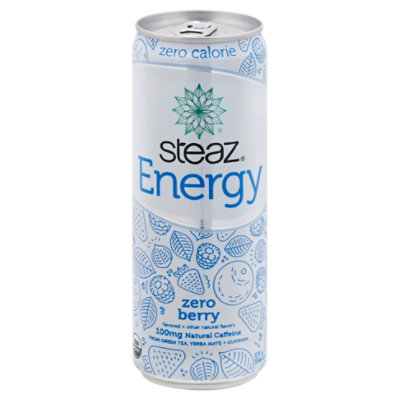 steaz Energy Green Tea Organic Berry Zero Calorie - 12 Fl. Oz. - Image 1
