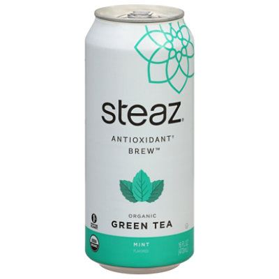 steaz Iced Green Tea Organic Lightly Sweetened Mint - 16 Fl. Oz. - Image 3