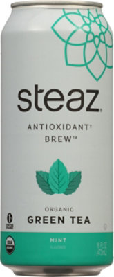 steaz Iced Green Tea Organic Lightly Sweetened Mint - 16 Fl. Oz. - Image 2