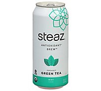 steaz Iced Green Tea Organic Lightly Sweetened Mint - 16 Fl. Oz.