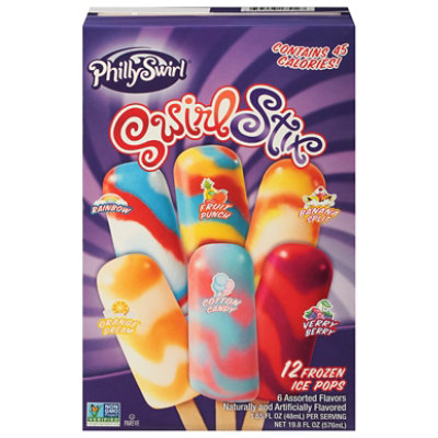 PhillySwirl Swirl Stix Frozen Dessert Assorted - 12-1.65 Fl. Oz.