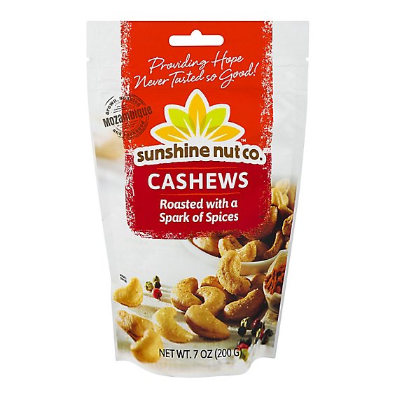 Sunshine Nut Company Cashews Roasted with a Spark of Spices - 7 Oz