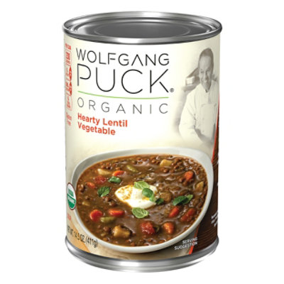 Wolfgang Puck Soup Organic Hearty Lentil Vegetable 14.5 Oz tomthumb