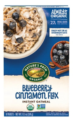 Nature's Path Organic Blueberry Cinnamon Flax Instant Oatmeal - 11.3 Oz - Image 1