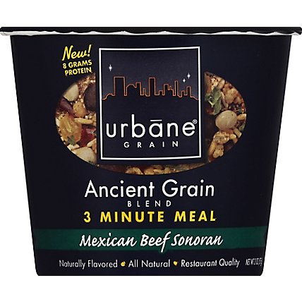 Urbane Grain Ancient Grain Blend 3 Minute Meal Mexican Beef Sonoran - 2 Oz - Image 1
