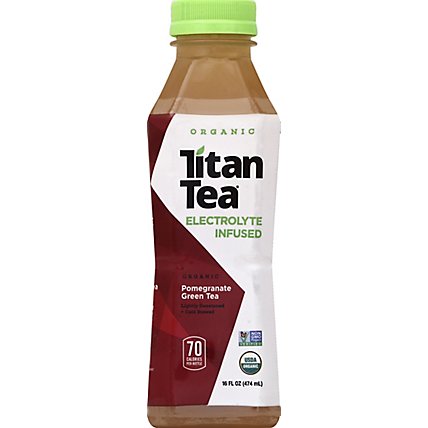 Titan Tea Electrolyte Cold Brewed Green Tea Pomegranate Organic Lightly Sweetened - 16 Fl. Oz. - Image 2