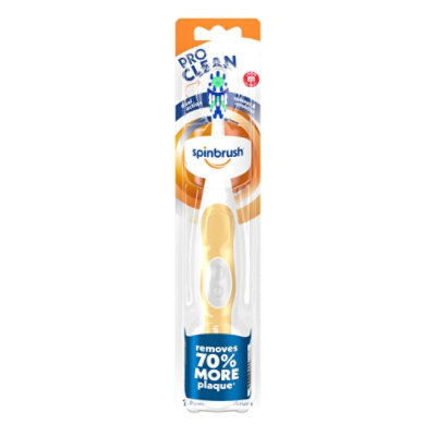 Spinbrush Pro Clean Gold Or Blue Battery Powered Medium Bristles Toothbrush - Each - Image 1