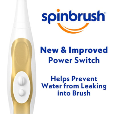 Spinbrush Pro Clean Gold Or Blue Battery Powered Medium Bristles Toothbrush - Each - Image 2