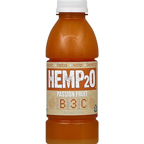 Hemp2o Herbal Water Beverage Organic Passion Fruit - 16.9 Fl. Oz.