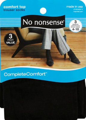 No nonsense Complete Comfort Socks Trouser Black Size 4-10 - 3 Count - Image 2