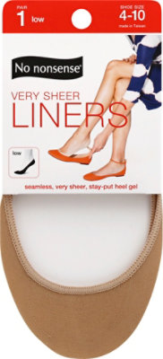 No nonsense Socks Liner Hidden Very Sheer Womens Size - Each - Image 2