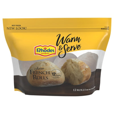 Rhodes Warm N Serv White Rolls Artisan French Rolls 12 Count - 22.8 Oz - Image 2