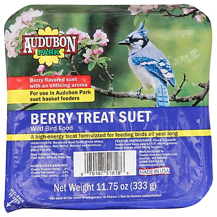 Audubon Park Bird Food Berry Treat Suet Berry Pellets And Seed Tray - 11.75 Oz - Image 1