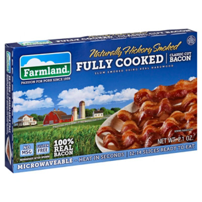 Farmland Bacon Naturally Hickory Smoked Classic Cut Fully Cooked - 2.1 Oz
