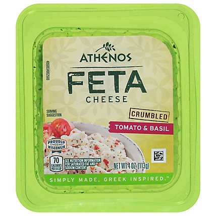 Athenos Cheese Feta Crumbled Basil Tomato - 4 Oz - Image 1