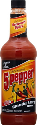 Master Of Mixes Mixer Gourmet Bloody Mary 5 Pepper Seriously Spicy - 33.8 Fl. Oz.