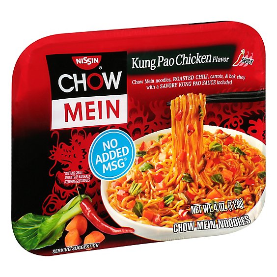 Nissin Chow Mein Noodle Premium Kung Pao Chicken Flavor - 4 Oz