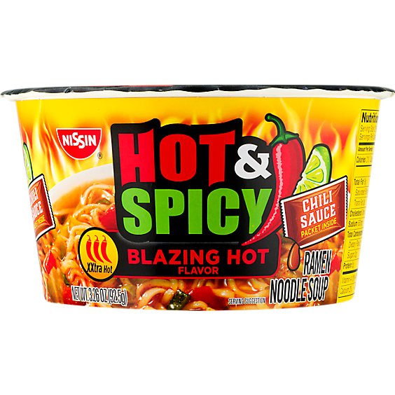 Nissin Bowl Noodles Ramen Noodle Soup Hot & Spicy Super Picante Flavor - 3.26 Oz