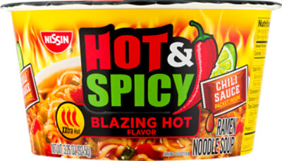 Nissin Bowl Noodles Ramen Noodle Soup Hot & Spicy Super Picante Flavor - 3.26 Oz