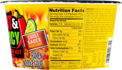 Nissin Bowl Noodles Ramen Noodle Soup Hot & Spicy Super Picante Flavor - 3.26 Oz - Image 3