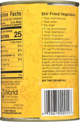 Reese Corn Baby Whole Spears On The Cob - 15 Oz - Image 6