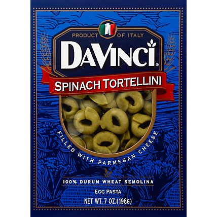 Da Vinci Pasta Egg Tortellini Filled With Parmesan Cheese Spinach Box - 7 Oz - Image 2