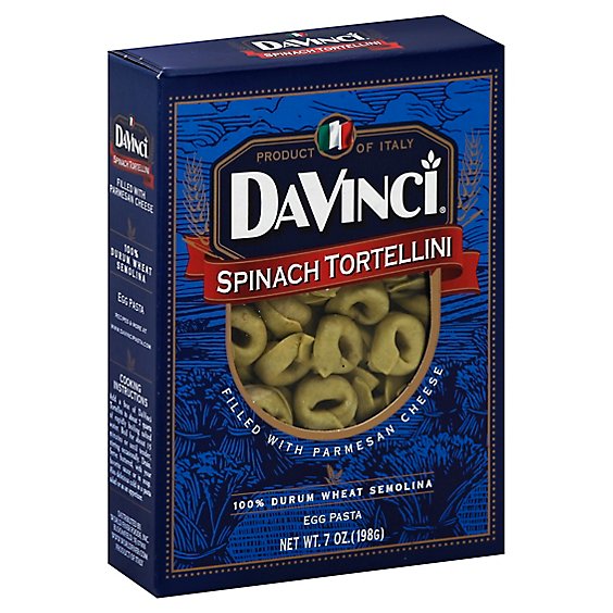 Da Vinci Pasta Egg Tortellini Filled With Parmesan Cheese Spinach Box - 7 Oz