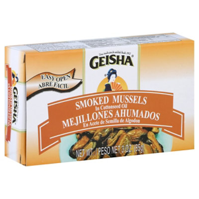 Geisha Mussels Smoked in Cottonseed Oil 3 Oz albertsons