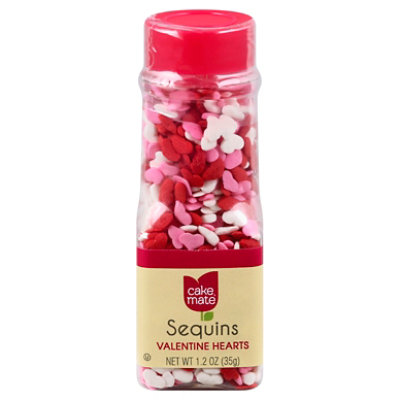 Cake Mate Sequins Valentine Hearts - 1.2 Oz