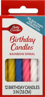 Betty Crocker Candles Rainbow Spiral - 12 Count - Image 2