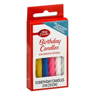 Betty Crocker Candles Rainbow Spiral - 12 Count