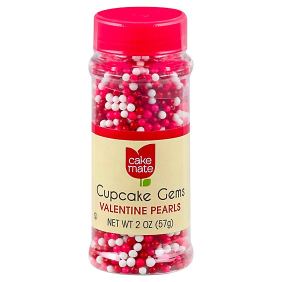 Cake Mate Cupcake Gems Valentine Pearls - 2 Oz
