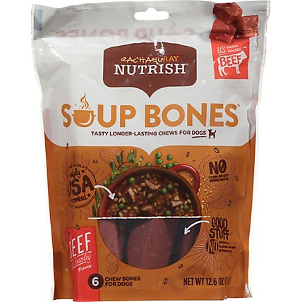 Rachael Ray Nutrish Soup Bones Dog Chews Beef & Barley Pouch 6 Count - 12.6 Oz - Image 2