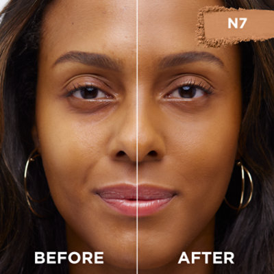 L'Oreal Paris True Match Super-Blendable Oil Free Makeup Powder N7 Medium Deep - 0.33 Oz - Image 2