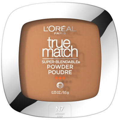 L'Oreal Paris True Match Super-Blendable Oil Free Makeup Powder N7 Medium Deep - 0.33 Oz - Image 3