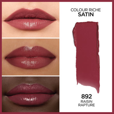 L'Oreal Paris Colour Riche Raisin Rapture Original Satin Lipstick for Moisturized Lips - 0.13 Oz - Image 3