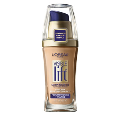 L'Oreal Paris Visible Lift Serum Absolute Lightweight Foundation SPF 17 Sand Beige - 1 Fl. Oz. - Image 1