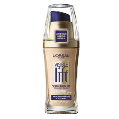L'Oreal Paris Visible Lift Serum Absolute Lightweight Foundation SPF 17 Nude Beige - 1 Fl. Oz. - Image 1