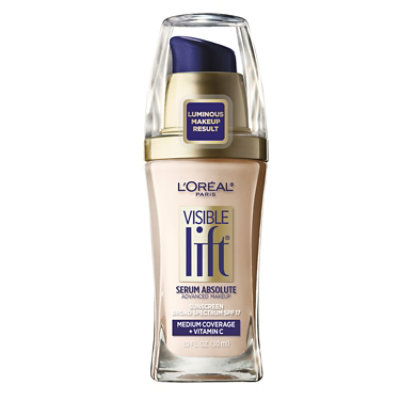 L'Oreal Paris Visible Lift Serum Absolute Lightweight Foundation SPF 17 Soft Ivory - 1 Fl. Oz. - Image 1