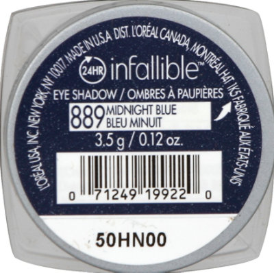 Loreal Infallible Eye Shadow Midnight Blue - 0.12 Oz - Image 3