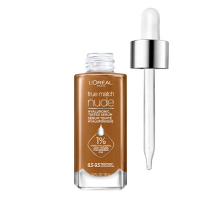 L'Oreal Paris True Match 8.5 To 9.5 Medium Deep Hyaluronic Tinted Serum Foundation Makeup - 1 Oz