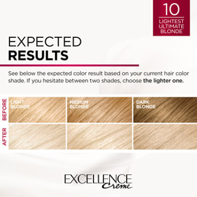 L'Oreal Paris Excellence Creme Permanent Hair Color 10 Lightest Ultimate Blonde Kit - Each - Image 4