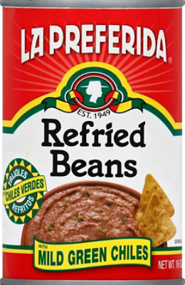 La Preferida Beans Refried Mild Green Chiles Can - 16 Oz - Image 2